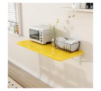 Bureau mural pliable et peu encombrant pour la maison, le bureau, le studio, la cuisine, la salle à manger - Jaune - 60 x 30 cm - Design compact pour petits espaces