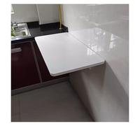 Bureau mural pliable - Établi flottant compact pour petits espaces, idéal pour cuisine, buanderie, bureau à domicile, table en bois blanc (70 x 50 cm)