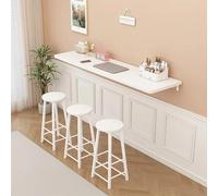 Bureau mural pliable flottant pour petits espaces, table de bar pour ordinateur portable, étude, salle à manger, chambre à coucher, cuisine, balcon, 160 × 40 cm, solution d'économie d'espace