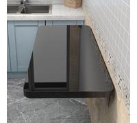 Bureau Mural Pliable Gain de Place - Table Convertible pour Petits espaces - Cuisine et Salle à Manger - Noir - 70 x 50 cm - Idéal pour Les Petits espaces