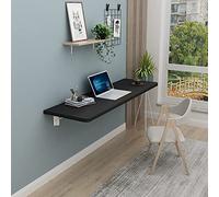 Bureau mural pliable - Petite table d'ordinateur compacte 90 x 30 cm Noir Idéal pour le linge et les petits espaces Design minimaliste facile à installer Solution polyvalente pour bureau à domicile