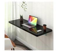 Bureau mural pliable - Peu encombrant - Pour ordinateur portable - Pour maison, bureau, salle à manger, balcon, chambre à coucher, salle de bain, cuisine - Établi compact noir (100 x 30 cm)