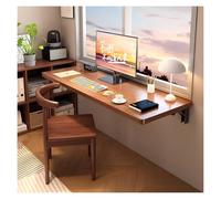 Bureau mural pliable pour cuisine et poste de travail informatique, compact et polyvalent, parfait pour les petits espaces Marron 60 x 40 cm