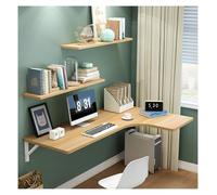 Bureau mural pliable pour ordinateur portable, peu encombrant, en bois, couleur noyer, parfait pour étude et chambre à coucher, 120 x 70 x 50 cm