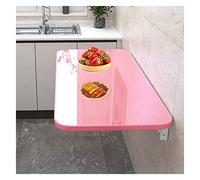 Bureau mural pliable pour petits espaces, parfait pour la buanderie, le bureau ou la chambre à coucher, 60 x 40 cm, design rose élégant, solution compacte et élégante pour bureau à domicile