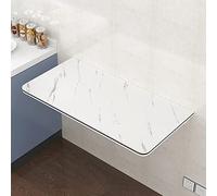 Bureau mural pliable robuste - Table pliante pour économiser de l'espace avec motif marbre - Table à linge et établi idéale - Capacité de 69,9 kg, 50,8 x 30,5 cm (L x l)
