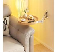 Bureau mural pliable - Table de chevet et table pliante peu encombrante, petit plateau rond, table de salle à manger flottante extensible et étagère de table d'appoint (couleur bûche)