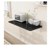 Bureau mural pliable - Table de travail flottante peu encombrante pour la maison, le bureau, la cuisine et la salle à manger - Étagère compacte 80 x 40 cm noire pour petits espaces