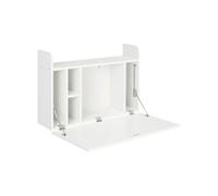 Bureau mural pliable multi-rangement blanc
