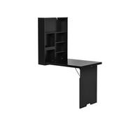 HOMCOM - Bureau mural pliable - MDF - 60x94.5x147cm - Noir