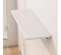Bureau Mural Rabattable avec Tablette Rabattable Forte Capacité de Charge et Gain de Place, Table Pliante Murale, pour Terrasse,Jardin, Cuisine,Salle À Manger(White,80 * 30cm)