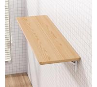 Bureau Mural Rabattable avec Tablette Rabattable Forte Capacité de Charge et Gain de Place, Table Pliante Murale, pour Terrasse,Jardin, Cuisine,Salle À Manger(Wood,80 * 40cm)