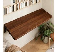 Bureau Mural Rabattable, Table Pliante avec Supports métalliques, établi Pliable pour buanderie, Bureau à Domicile, Cuisine, Chambre à Coucher, Bar à la Maison(Walunt,60 * 40cm)