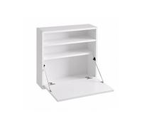 Bureau mural rabattable Tulum avec 2 étagères MDF Blanc 64x20x60 cm