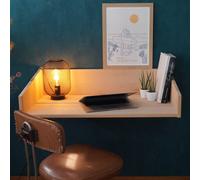 Bureau mural suspendu en hêtre naturel armand bois naturel TU