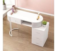 Bureau Nail Tech avec armoire de rangement - Station de travail de beauté en bois pour les artistes de manucure - Équipement professionnel pour salon et usage domestique