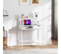 Bureau Néo-Rétro Tiroir Niche Étagère Panneaux De Particules Clair Blanc