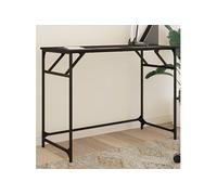 vidaXL Bureau noir 100x45x76 cm bois ingénierie acier enduit de poudre Noir G