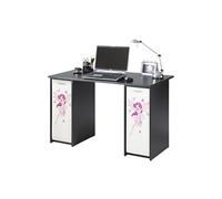 Bureau Noir 2 Caissons à Rideau 120 cm - Fée 217 - L 120 x l 65 x H 74 cm