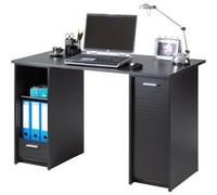Bureau Noir 2 Caissons à Rideau 120 cm - Noir - L 120 x l 65 x H 74 cm Noir G