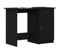 Bureau Noir CLOUD Table à écrire Pour 1 personne avec porte Chêne noir 100x50x76 cm bois d'ingénierie BBB828