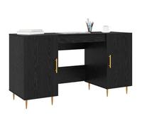 Bureau Noir, CLOUD, Table à écrire, Pour 1 personne, avec porte, Chêne noir 140x50x75 cm ,bois d'ingénierie BBB1093