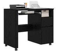 Bureau Noir, CLOUD, Table à écrire, Pour 1 personne, avec roues Chêne noir 91x50x77 cm ,bois d'ingénierie BBB1059