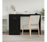 Bureau Noir CLOUD Table à écrire Pour 1 personne avec tiroir noir 115x50x75 cm bois d'ingénierie BBB498