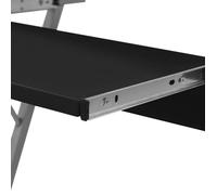 Bureau Noir, CLOUD, Table à écrire, Pour 1 personne, compact avec plateau à clavier Noir BBB1