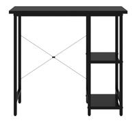 Bureau Noir, CLOUD, Table à écrire, Pour 1 personne, Noir 80x40x72 cm MDF et métal BBB30