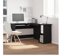 Bureau Noir en Chêne 120x140x75 cm en Bois d ingénierie