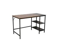 Bureau Ocala avec Plateau en MDF Cadre en Tubes d'acier et Colonne de rangement , Noir / Marron