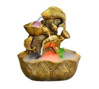 Bureau Petite Fontaine de Cascade d'intérieur, Table Relaxation, Bureau intérieure à 3 Niveaux avec Sons apaisants audibles for Effet Feng Shui et éclairage LED Décoration