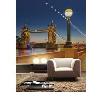 Bureau Photo Papier Peint Tower Bridge London Nuit Vue 366x254cm Sans Adhésif