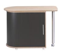 Bureau Pivotant et Meuble de Rangement Chêne 2 Niches 77 x 71,7 x 47 cm - Noir - L 105 x l 55 x H 74.7 cm