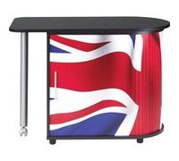 Bureau Pivotant Noir et Meuble de Rangement - Drapeau anglais 701 - L 105 x l 55 x H 74.7 cm Noir G
