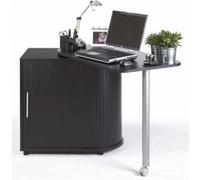 Bureau Pivotant Noir et Meuble de Rangement - Noir - L 105 x l 55 x H 74.7 cm Noir G