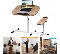 Bureau Pliable 60 x 40 cm - XUANYU - Table de Lit a Roulette - Avec barre d'arrêt - Hauteur Réglable - Jaune