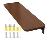 Bureau pliable à fixation murale, peu encombrant, table à linge, établi pliable, bar de salle à manger, 40 x 40 cm, marron - Parfait pour les petits espaces et les bureaux à domicile