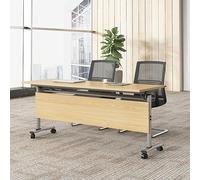 Bureau pliable à roulettes multifonctionnel - Table de conférence rectangulaire portable pour bureau - 140 x 50 x 75 cm - Couleur B