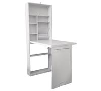 Bureau pliable multifonction avec étagères de rangement, armoire cachée, armoire pour économiser de l'espace