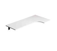 Bureau pliable mural avec support triangulaire pour économiser de l'espace - Bureau d'angle pour bureau à domicile - Design en forme de L - Comprend des étagères de rangement - Processus de bordure