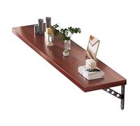 Bureau pliable mural, étagère murale peu encombrante, table de salle à manger polyvalente, bois foncé, 60 x 20 cm, parfaite pour les petits espaces et les bureaux à domicile