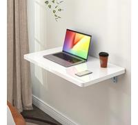 Bureau pliable mural multifonction pour ordinateur portable, bureau, salle à manger, balcon, chambre à coucher, cuisine, salle de bain (blanc, 80 x 40 cm)