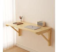 Bureau pliable mural - Table flottante compacte en bois massif pour petits espaces, table à manger cachée, bureau mural peu encombrant (taille : 60 x 50 cm)