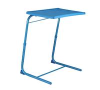 Bureau pliable pour ordinateur portable - Bureau de chevet portable pour chambre à coucher, hauteur réglable, rangement facile, idéal pour écrire et manger (bleu)