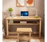 Bureau Pliable，Table d'écriture, Bureau d'ordinateur pour Chambre à Coucher, avec tiroirs, montage facile,avec Rangement，pour Etudier Travailler Chambre Domicile Maison(Wood,80*60cm(31*24in))