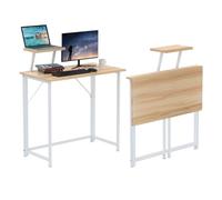 Bureau Pliable, Table Ordinateur Pliable avec Support d'écran, Bureau Pliable Petit Espace, Table Bureau Pliante,80x45x75cm