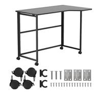 Bureau Pliant d’Angle Maclean MC-1250 L/B Noir Mobile 100x65cm 50kg