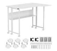 Bureau Pliant d’Angle Maclean MC-126 L/W Blanc Mobile 100x73cm 50kg
